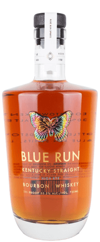 Bourbon Blue Run High Rye Kentucky Straight Bourbon is a 55.5% ABV (111 proof) LP Wines & Liquors