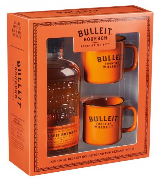 Bourbon Whiskey Bulleit Bourbon Gift Set With Two Ceramic Mugs 750ml LP Wines & Liquors