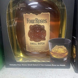 Bourbon Whiskey Four Roses Small Batch Bourbon Whiskey 750ml Gift Set + Two Custom Rose Ice Molds LP Wines & Liquors