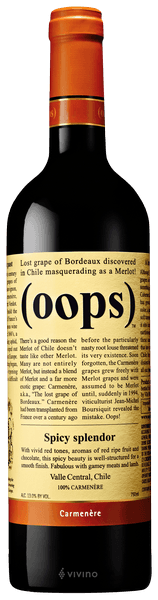 Chile Red Wines Oops Spicy Splendor(Carmenere) 750ml LP Wines & Liquors