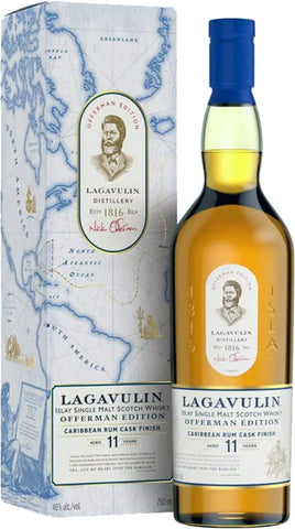 Scotch Whisky, single malt Lagavulin Offerman 11 year old finished in Caribbean rum cask 750ml LP Wines & Liquors