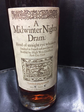 Rye Whisky High West A Midwinter Nights Dram Act 5 Scene 5 L&P Wines & Liquors