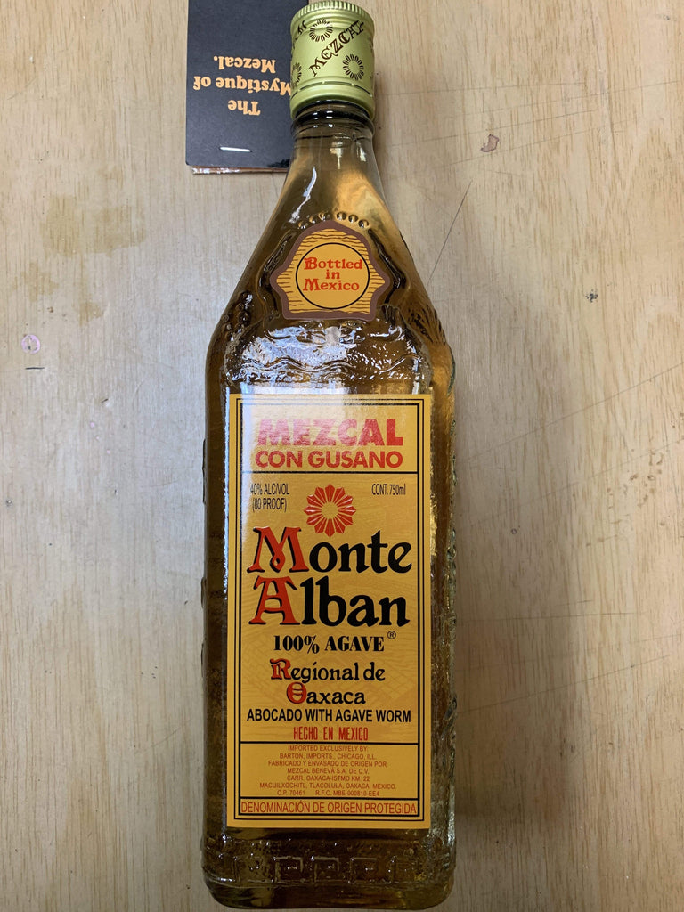 Tequila Monte Alban Mezcal with a worm 750 L&P Wines & Liquors