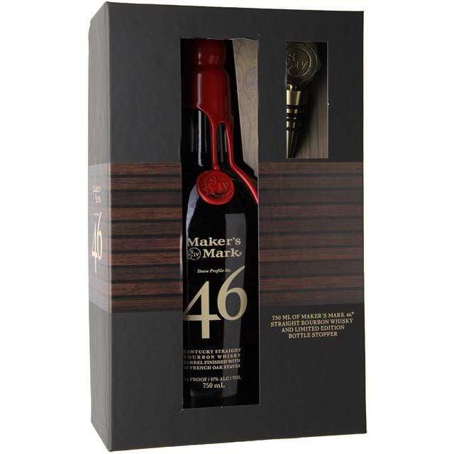 Bourbon Whiskey Maker’s Mark 46 Gift Set + Limited Edition Bottle Stopper 750ml LP Wines & Liquors