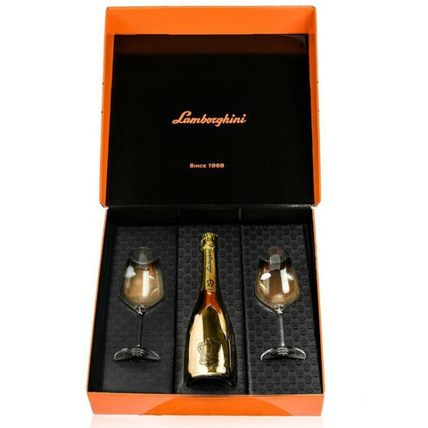 Champagne Lamborghini Champagne Brut Gift Set 750ml LP Wines & Liquors