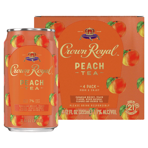 Crown Royal Peach Tea Canadian Whisky Cocktail 4 pack LP Wines & Liquors