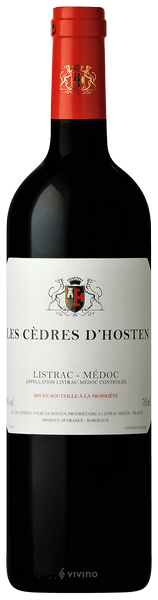 France Red Wines Les Cedres D’Hosten Listrac-Medoc 2009 750ml LP Wines & Liquors
