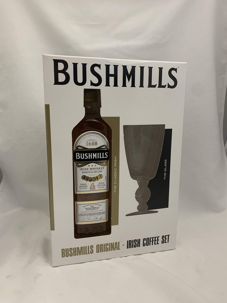Irish Whisky Bushmills Irish Whiskey Gift Set + Irish Coffee Glass 750ml LP Wines & Liquors