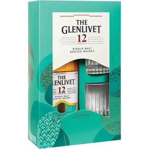 Scotch Whisky The Glenlivet 12 Year Scotch Whiskey 750ml Gift Set LP Wines & Liquors