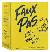 Faux Pas Lemon & Mint Vodka Soda 4 pack